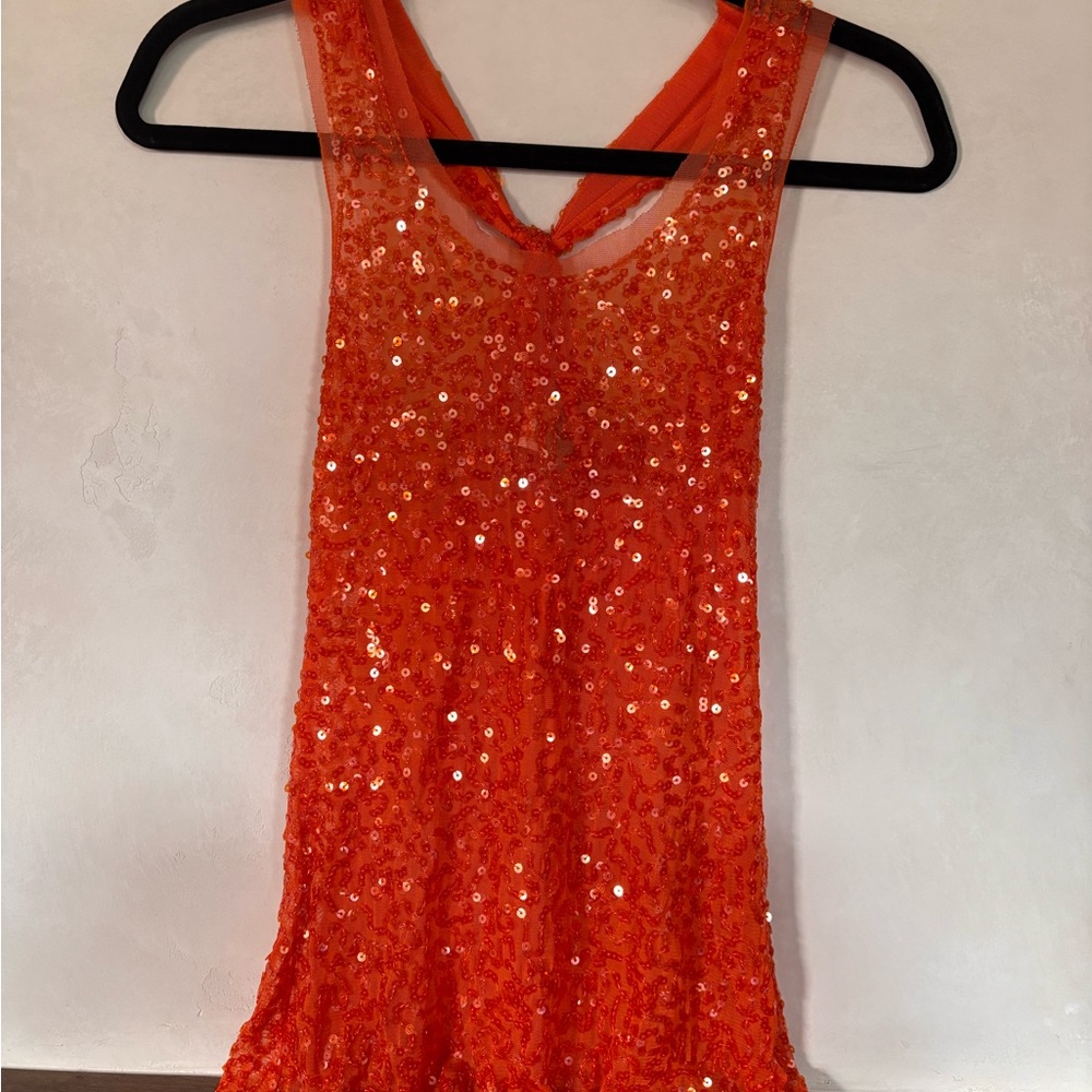 Wet Seal Orange Sequin Blouse